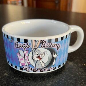 VINTAGE Warner Brothers Looney Tunes 1998 Bugs Bunny  Diner Soup Mug